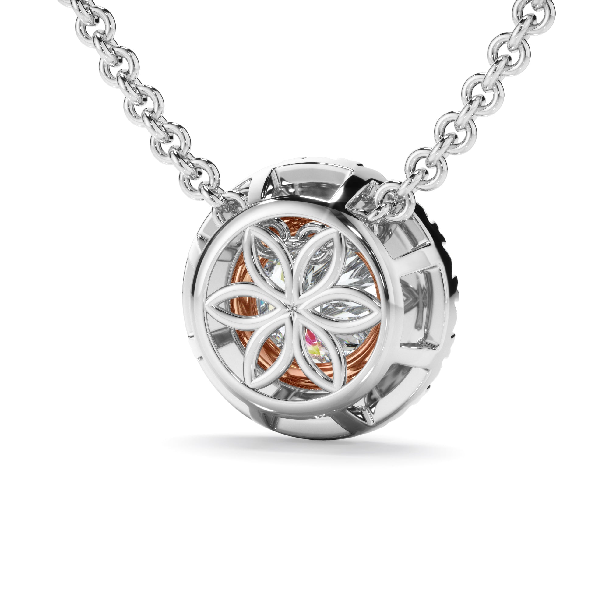 0.70ct Round Brilliant Cut Lab Grown Diamond Halo Necklet
