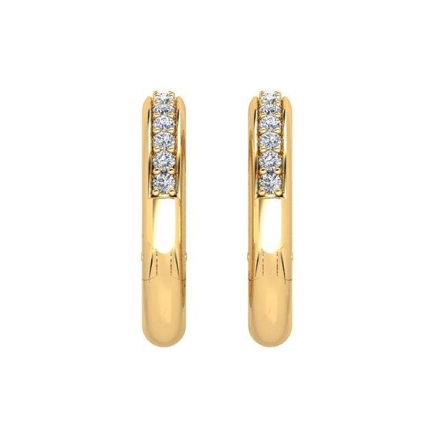 18ct Yellow Gold Diamond Set Huggie Earrings