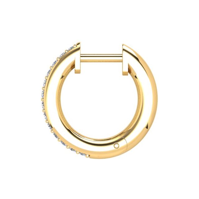 18ct Yellow Gold Diamond Set Huggie Earrings