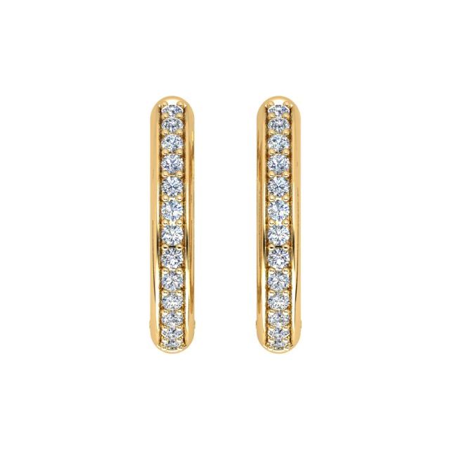 18ct Yellow Gold Diamond Set Huggie Earrings