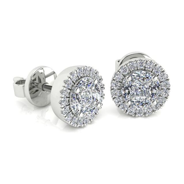 18ct White Gold 0.50ct Diamond-Set Stud Earrings