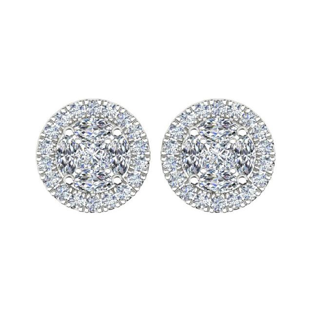 18ct White Gold 0.50ct Diamond-Set Stud Earrings