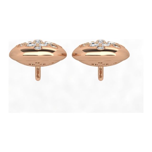 18ct Rose Gold 1.27ct Diamond Set Drop Earrings