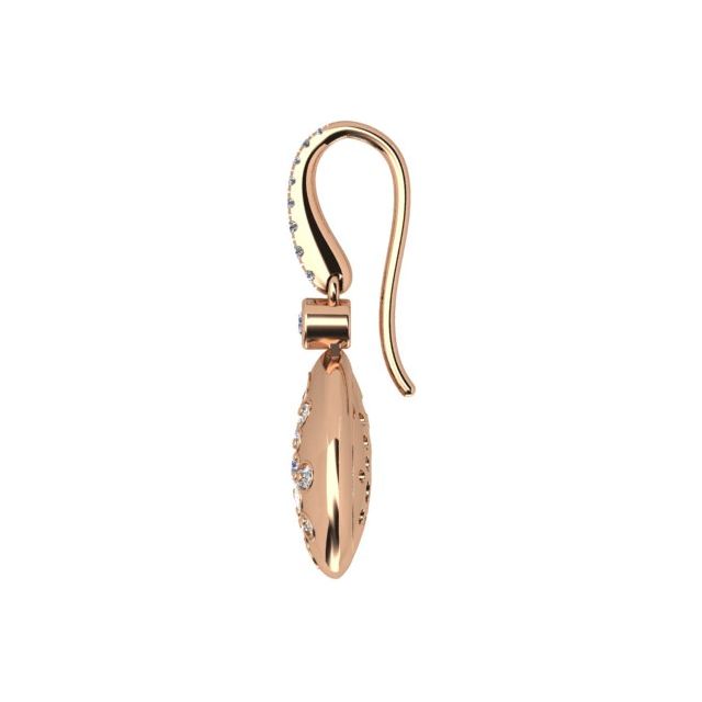 18ct Rose Gold 1.27ct Diamond Set Drop Earrings