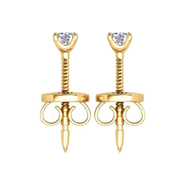 18ct Yellow Gold 0.20ct Round Brilliant Diamond Stud Earrings