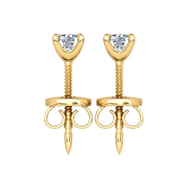 18ct Yellow Gold 0.40ct Round Brilliant Diamond Stud Earrings