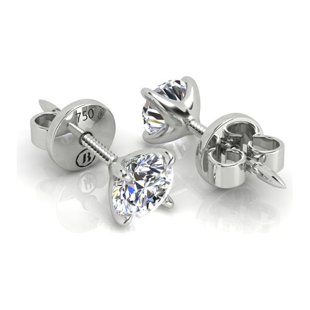 18ct White Gold 0.60ct Round Brilliant Diamond Stud Earrings