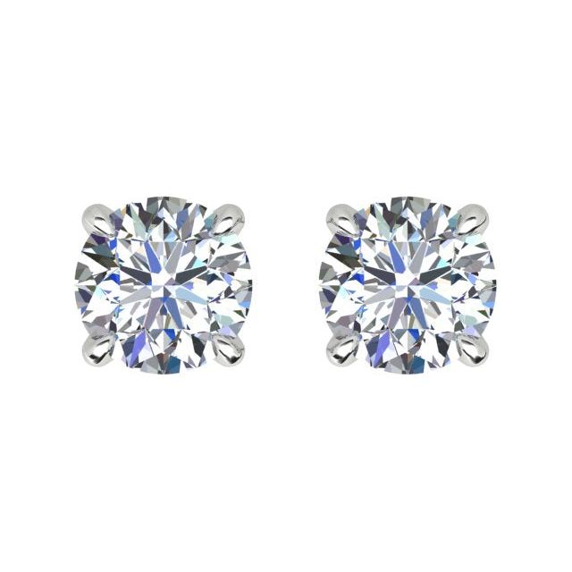 18ct White Gold 0.60ct Round Brilliant Diamond Stud Earrings