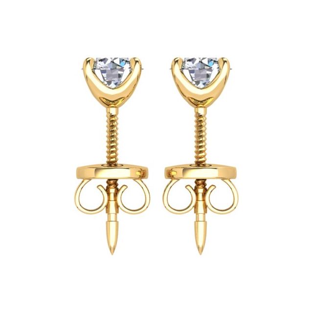 18ct Yellow Gold 1.00ct Round Brilliant Diamond Stud Earrings