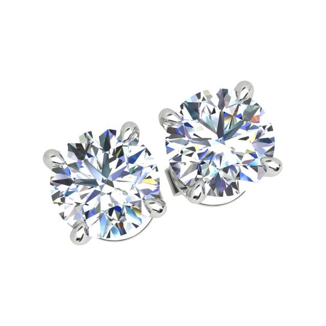 18ct White Gold 1.60ct Round Brilliant Diamond Stud Earrings