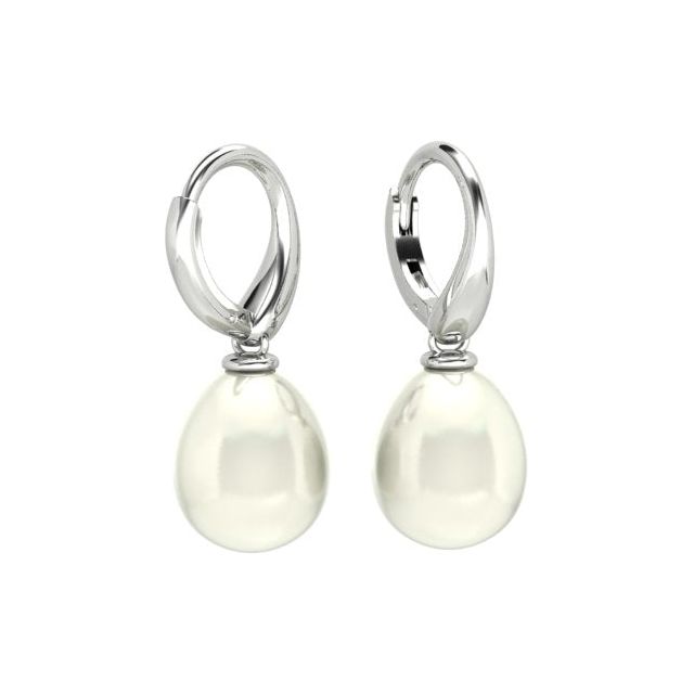 18ct White Gold South Sea Pearl Drop Earrings