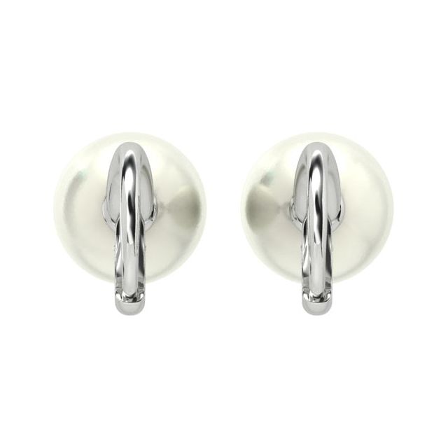 18ct White Gold South Sea Pearl Drop Earrings