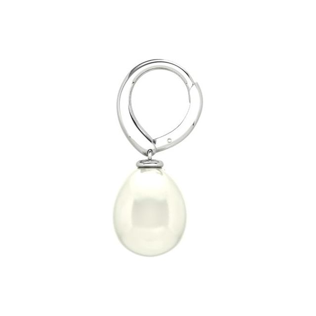 18ct White Gold South Sea Pearl Drop Earrings