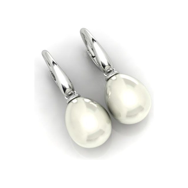 18ct White Gold South Sea Pearl Drop Earrings
