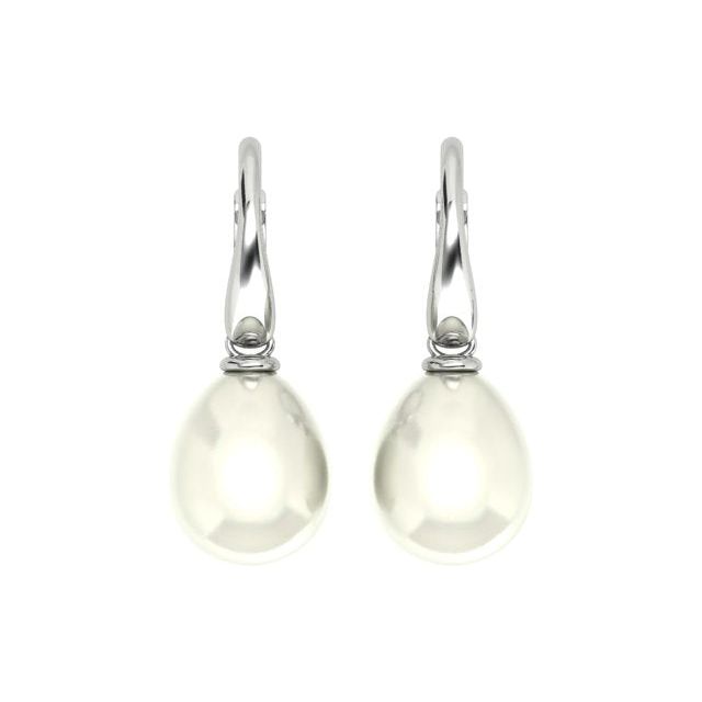 18ct White Gold South Sea Pearl Drop Earrings