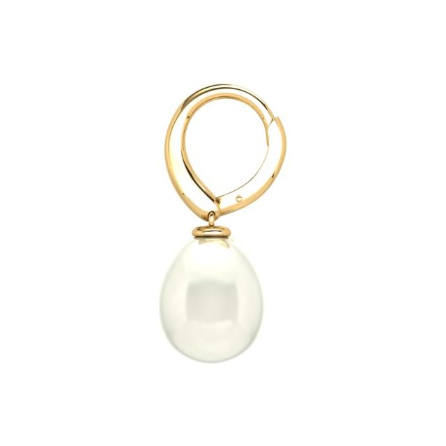 18ct Yellow Gold South Sea Pearl Drop Earrings