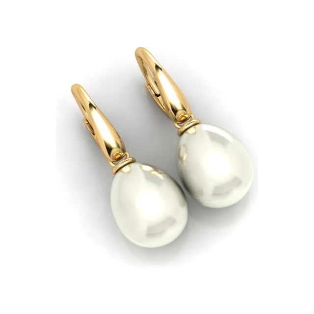 18ct Yellow Gold South Sea Pearl Drop Earrings