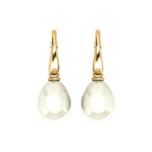 18ct Yellow Gold South Sea Pearl Drop Earrings