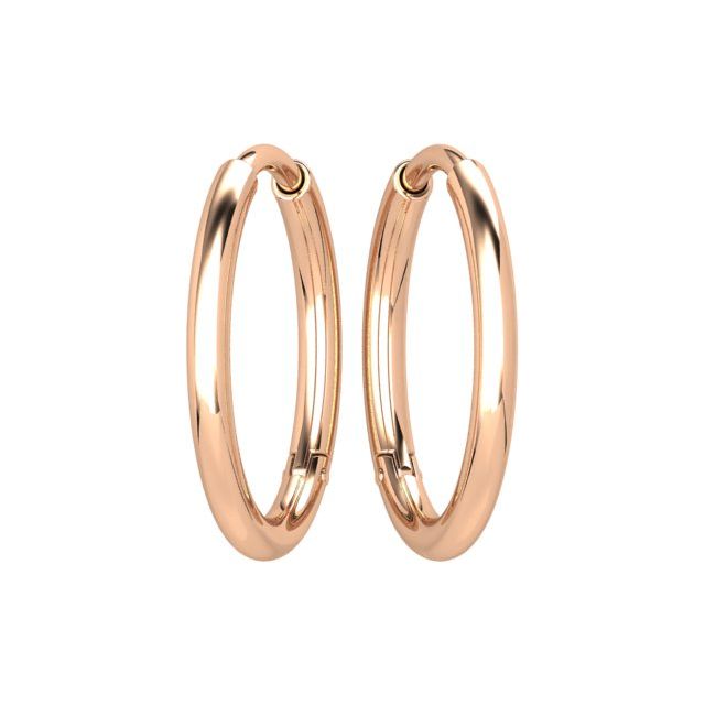 18ct Rose Gold Medium Oval Hoop Earrings