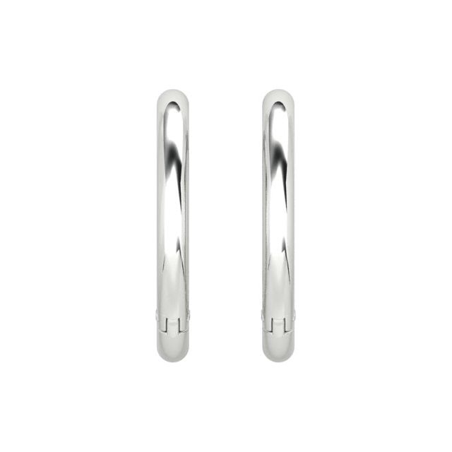 18ct White Gold Medium Oval Hoop Earrings
