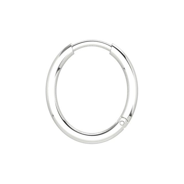 18ct White Gold Medium Oval Hoop Earrings