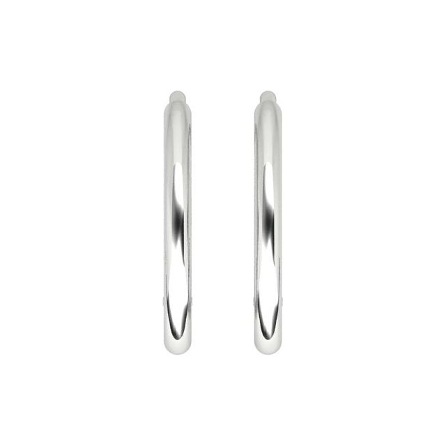 18ct White Gold Medium Oval Hoop Earrings