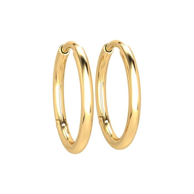 18ct Yellow Gold Medium Oval Hoop Earrings