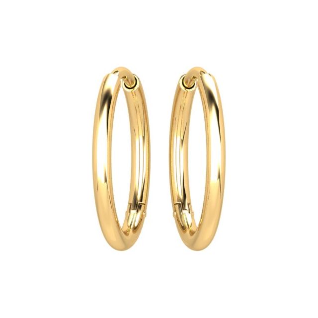 18ct Yellow Gold Medium Oval Hoop Earrings