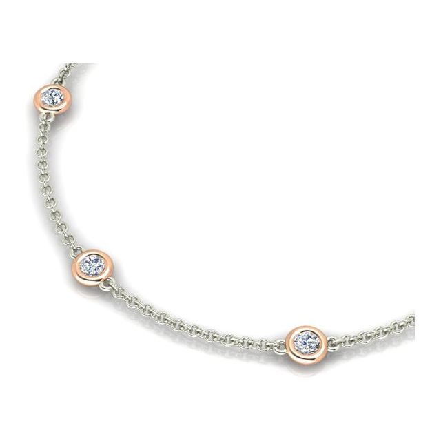 Diamond d'Amour Bracelet in 18ct White & Rose Gold