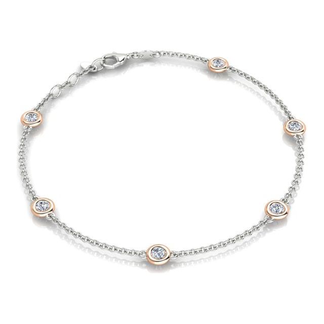 Diamond d'Amour Bracelet in 18ct White & Rose Gold