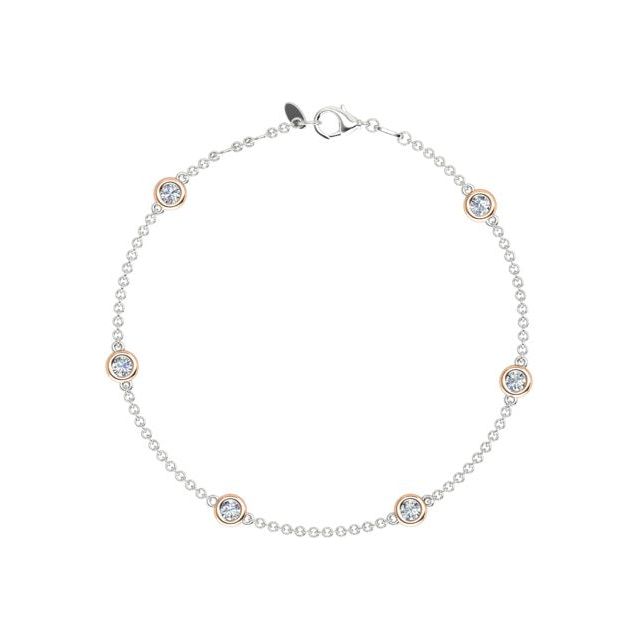 Diamond d'Amour Bracelet in 18ct White & Rose Gold