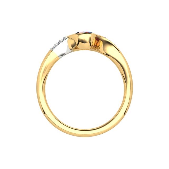 18ct Yellow & White Gold 0.55ct Ruby & Diamond Crossover Dress Ring