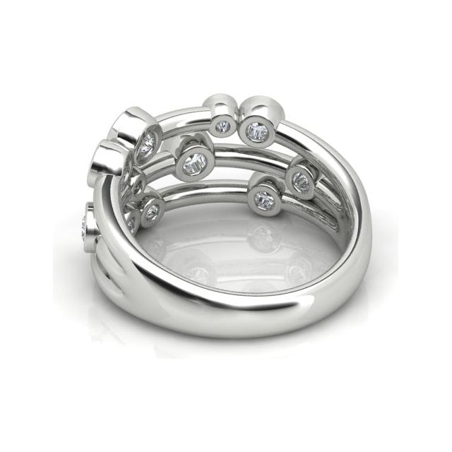 Platinum 0.90ct Bezel-Set Diamond Dress Ring