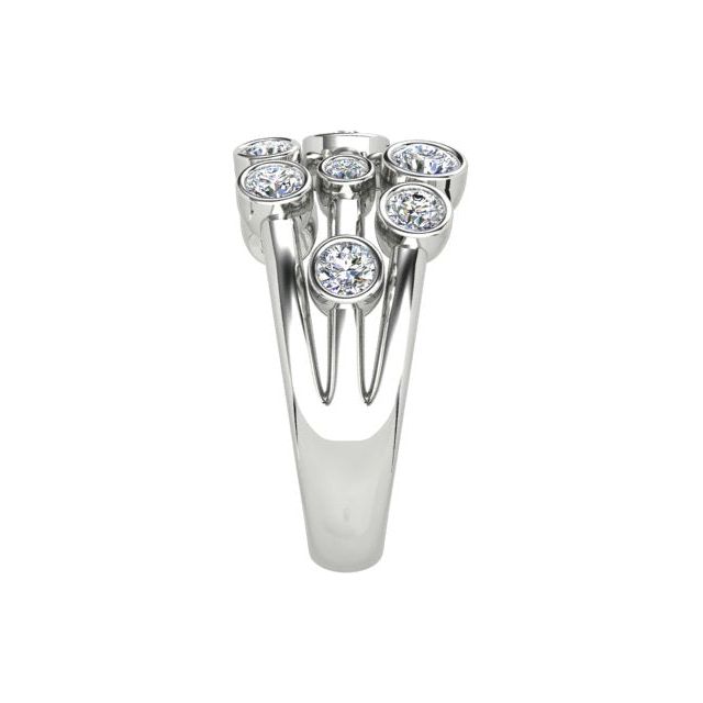 Platinum 0.90ct Bezel-Set Diamond Dress Ring