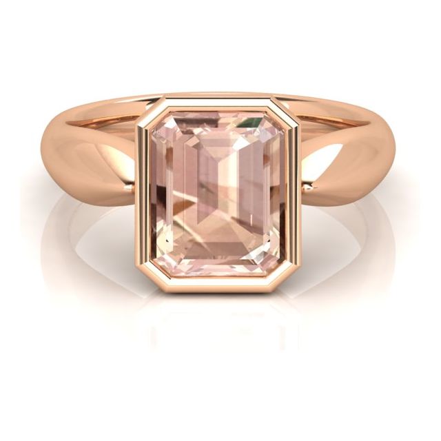 18ct Rose Gold 3.02ct Peach Morganite Dress Ring