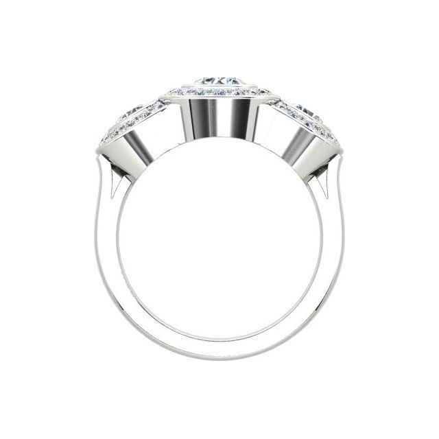 Platinum 1.47ct Triple-Bezel Trilogy Diamond Dress Ring