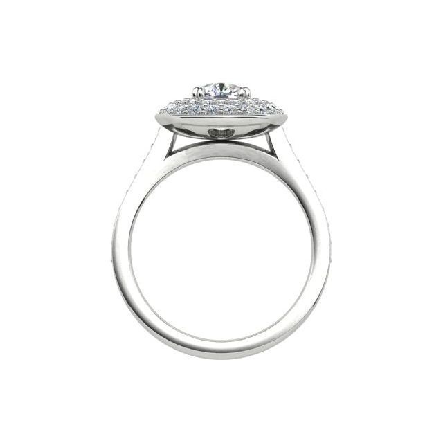 Platinum 1.80ct Double-Halo Cushion Diamond Engagement Ring