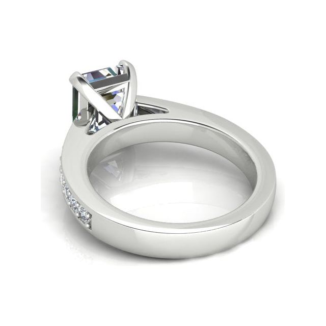 Platinum 1.77ct 4-Claw Emerald Diamond Engagement Ring