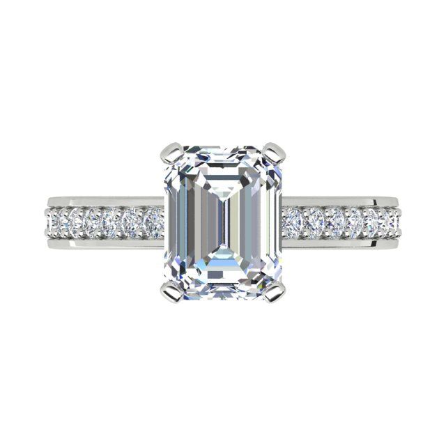 Platinum 1.77ct 4-Claw Emerald Diamond Engagement Ring