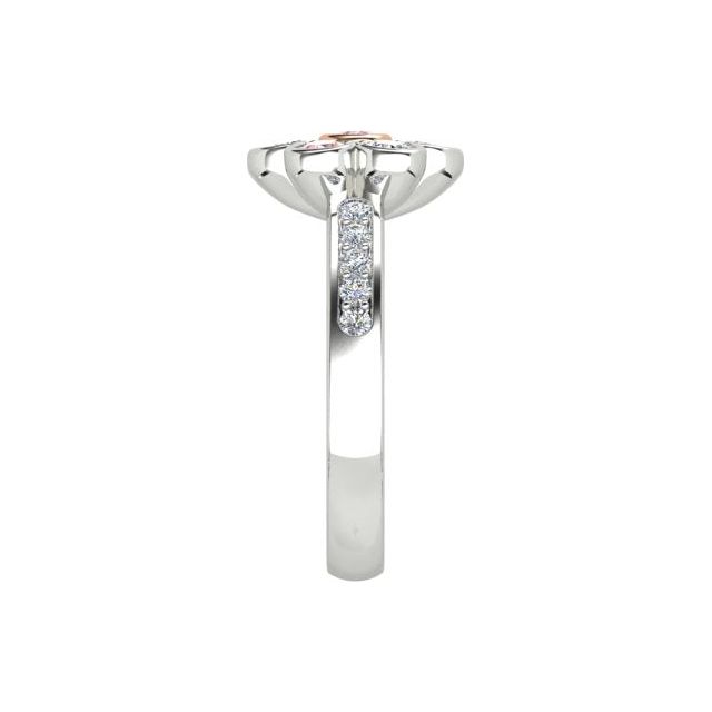 Platinum & 18ct Rose Gold 0.91ct Argyle Origin Pink Diamond Flower-Style Dress Ring
