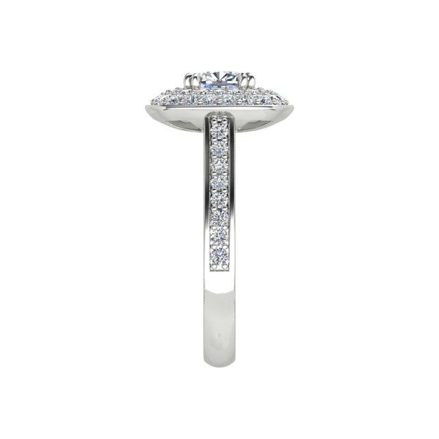 Platinum 1.57ct Double-Halo Cushion Diamond Engagement Ring