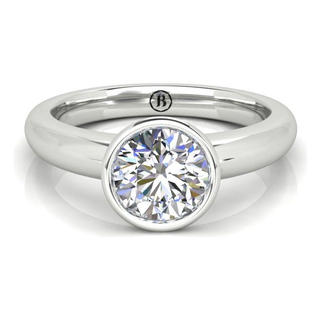 Platinum Bezel-Set 1.00ct Solitaire Diamond Engagement Ring
