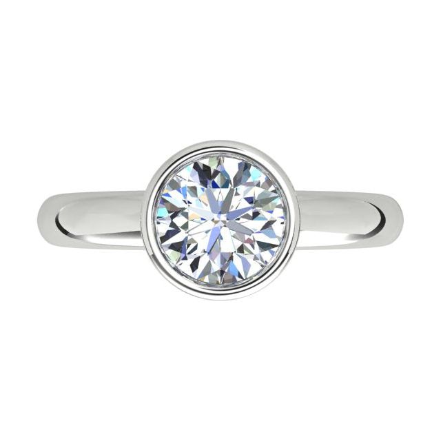 Platinum Bezel-Set 1.00ct Solitaire Diamond Engagement Ring