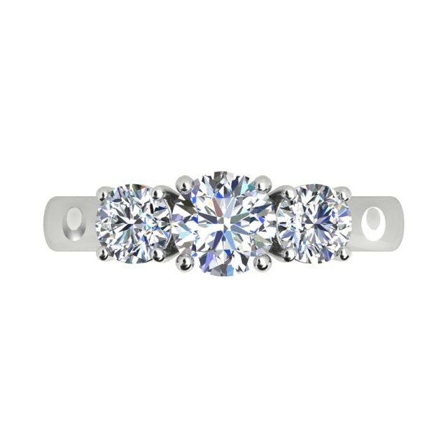 18ct White Gold 1.30ct 3-Stone Trilogy Diamond Engagement Ring