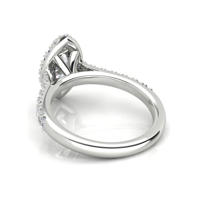 Platinum 0.91ct Marquise Diamond Halo-Style Engagement Ring