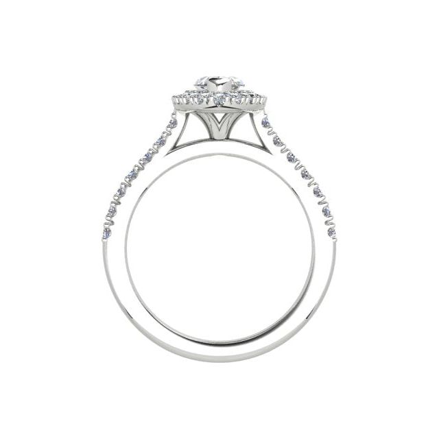 Platinum 0.91ct Marquise Diamond Halo-Style Engagement Ring