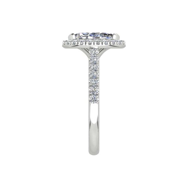 Platinum 0.91ct Marquise Diamond Halo-Style Engagement Ring