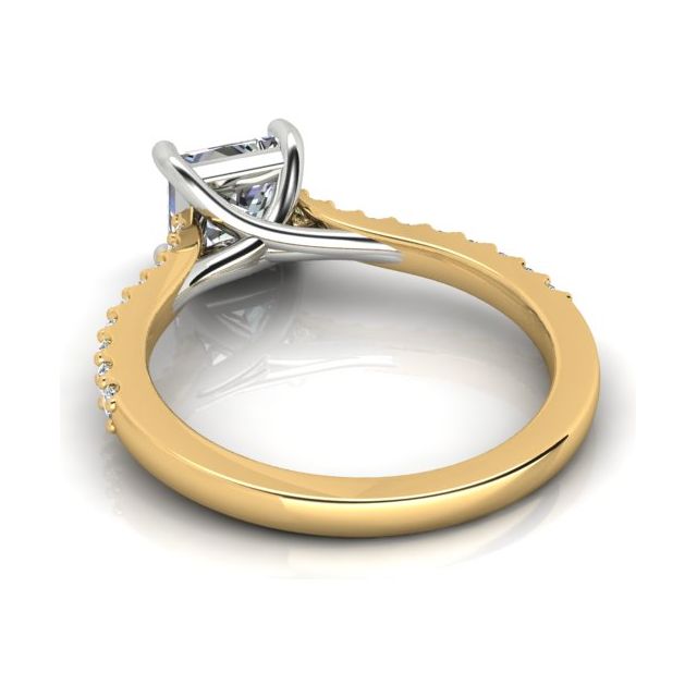 18ct Yellow Gold & Platinum 1.19ct 4-Claw Princess Cut Diamond Engagement Ring