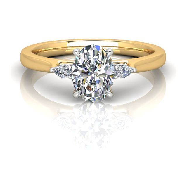 18ct Yellow Gold & Platinum 1.30ct 4-Claw Oval Diamond Engagement Ring