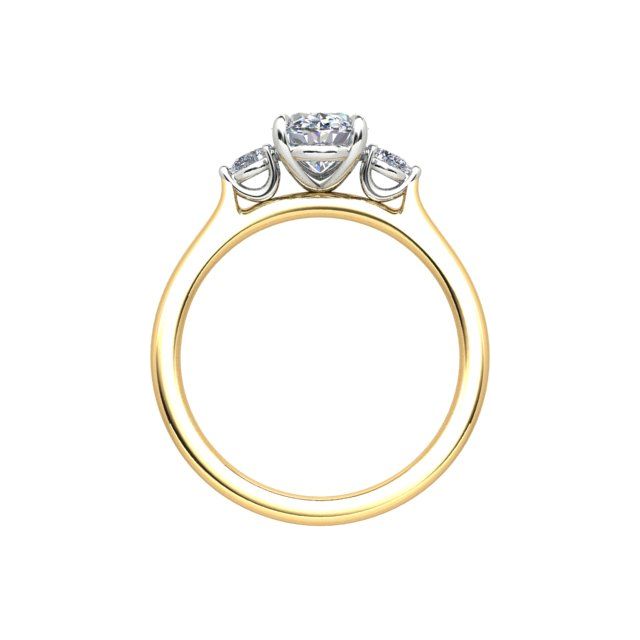 18ct Yellow Gold & Platinum 1.30ct 4-Claw Oval Diamond Engagement Ring